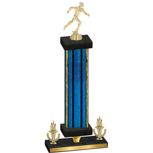 Premium Single Blue Glacier Victory Running Trophy