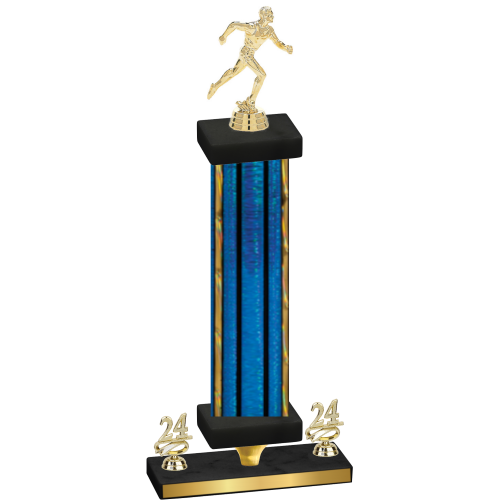 Premium Single Blue Glacier Year Running Trophy