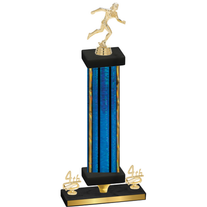 Premium Single Blue Glacier Fourth Place Running Trophy