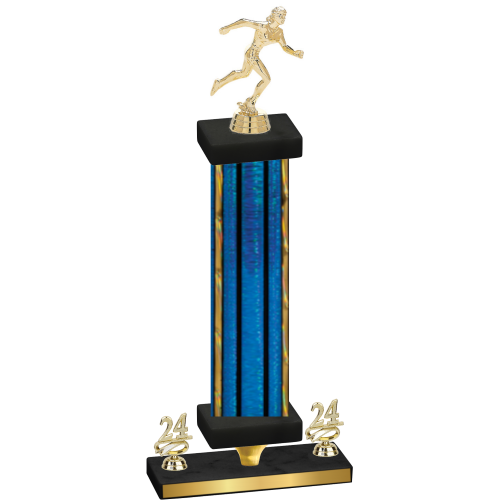 Premium Single Blue Glacier Year Running Trophy