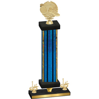 Premium Single Blue Glacier First Place Running Trophy