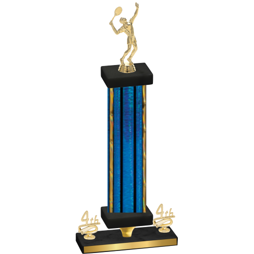 Premium Single Blue Glacier Fourth Place Tennis Trophy