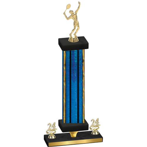 Premium Single Blue Glacier Year Tennis Trophy