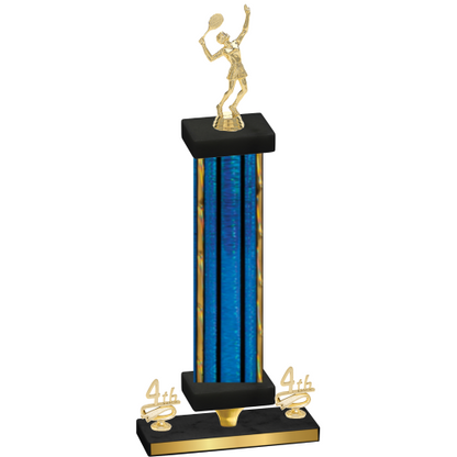 Premium Single Blue Glacier Fourth Place Tennis Trophy