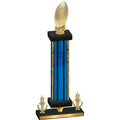 Premium Single Blue Glacier Victory Football Trophy
