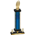 Premium Single Blue Glacier Year Football Trophy