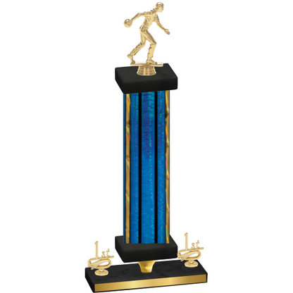 Premium Single Blue Glacier First Place Bowling Trophy