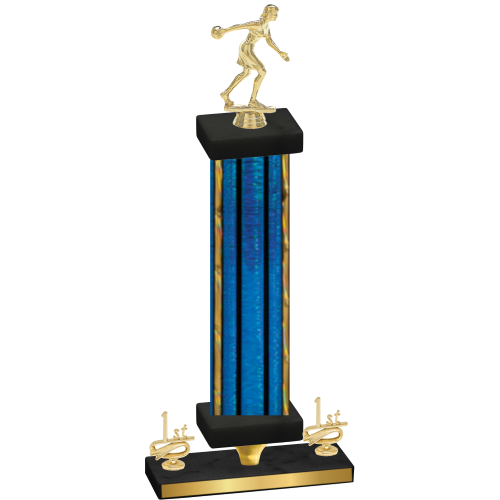 Premium Single Blue Glacier First Place Bowling Trophy