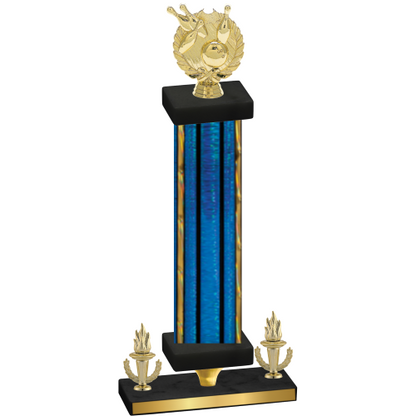 Premium Single Blue Glacier Victory Bowling Trophy