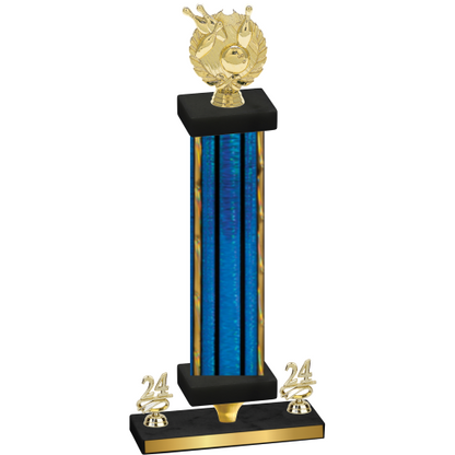 Premium Single Blue Glacier Year Bowling Trophy