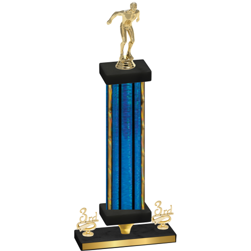 Premium Single Blue Glacier Third Place Swimming Trophy