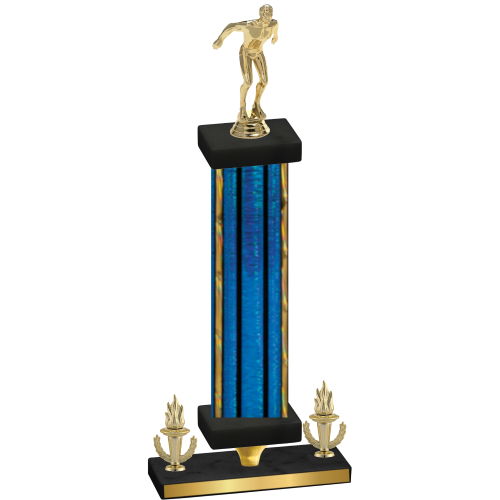 Premium Single Blue Glacier Victory Swimming Trophy