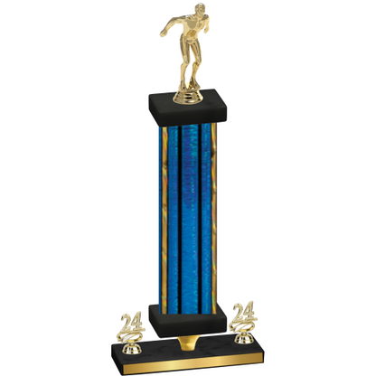 Premium Single Blue Glacier Year Swimming Trophy