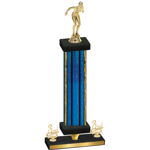 Premium Single Blue Glacier Third Place Tennis Trophy