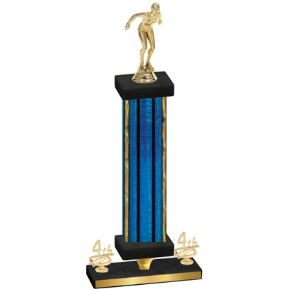 Premium Single Blue Glacier Fourth Place Tennis Trophy