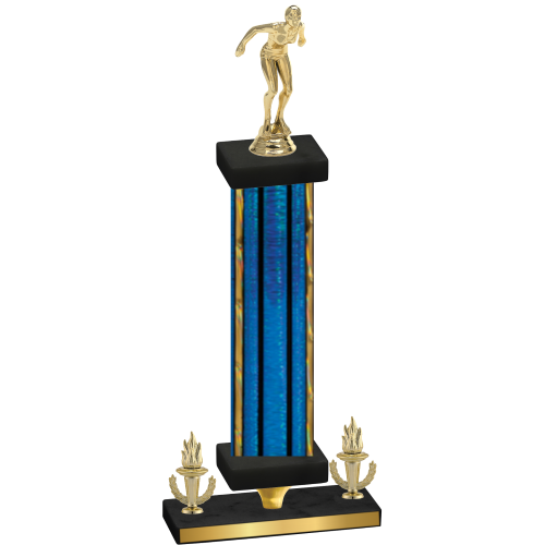 Premium Single Blue Glacier Victory Tennis Trophy
