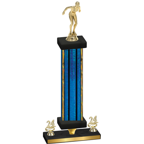 Premium Single Blue Glacier Year Tennis Trophy