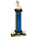 Premium Single Blue Glacier Third Place Football Trophy