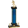 Premium Single Blue Glacier Year Football Trophy