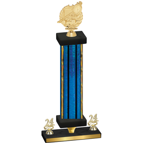 Premium Single Blue Glacier Year Swimming Trophy