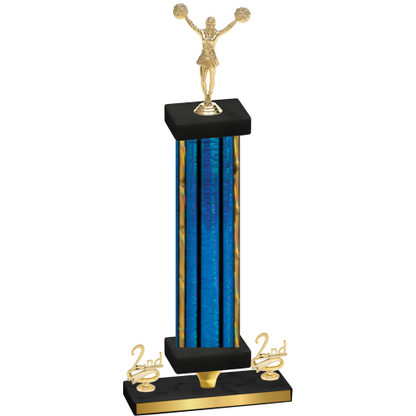 Premium Single Blue Glacier Second Place Cheerleading Trophy