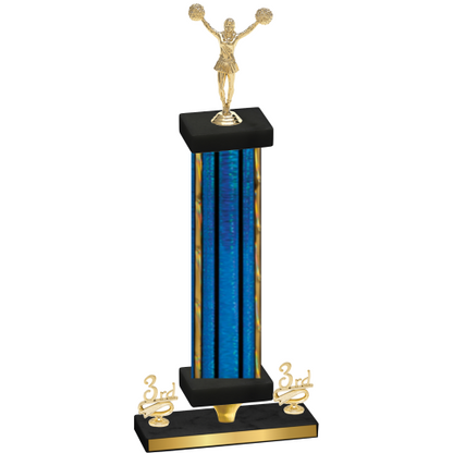 Premium Single Blue Glacier Third Place Cheerleading Trophy