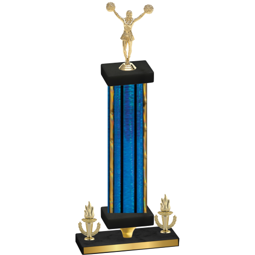 Premium Single Blue Glacier Victory Cheerleading Trophy