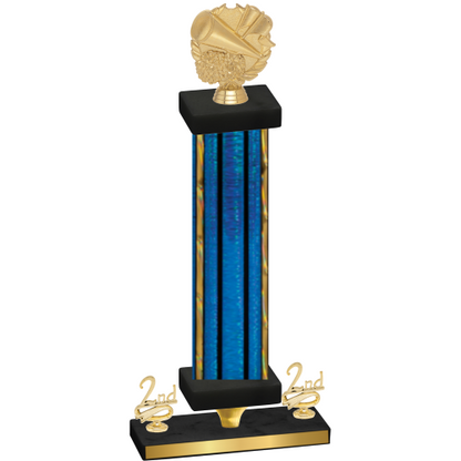 Premium Single Blue Glacier Second Place Cheerleading Trophy