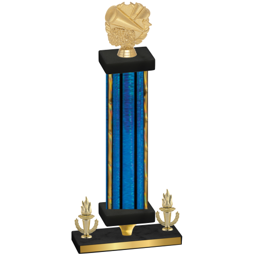 Premium Single Blue Glacier Victory Cheerleading Trophy