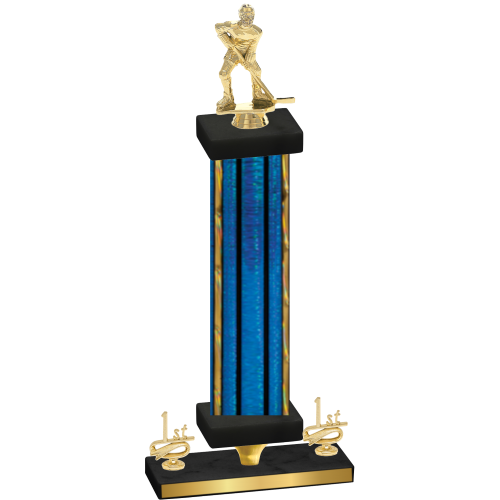 Premium Single Blue Glacier First Place Hockey Trophy