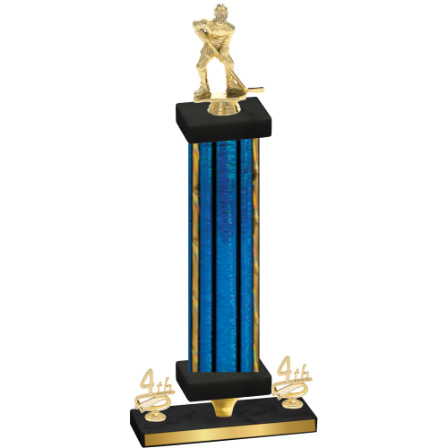 Premium Single Blue Glacier Fourth Place Hockey Trophy