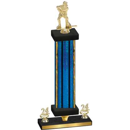 Premium Single Blue Glacier Year Hockey Trophy