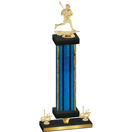 Premium Single Blue Glacier First Place Lacrosse Trophy