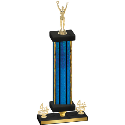 Premium Single Blue Glacier Fourth Place Victory Trophy
