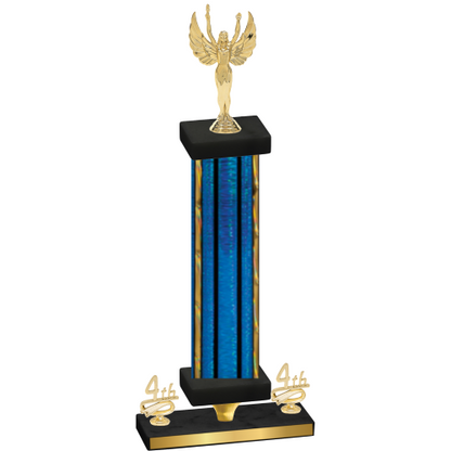 Premium Single Blue Glacier Fourth Place Victory Trophy