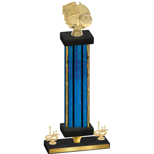 Premium Single Blue Glacier First Place Basketball Trophy