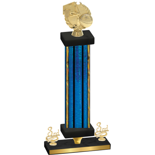 Premium Single Blue Glacier Third Place Basketball Trophy