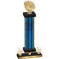 Premium Single Blue Glacier Fourth Place Basketball Trophy
