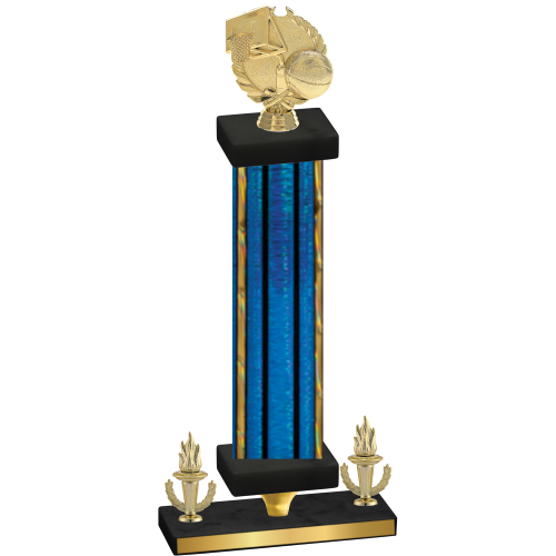 Premium Single Blue Glacier Victory Basketball Trophy