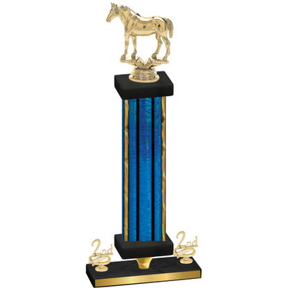 Premium Single Blue Glacier Second Place Horses Trophy