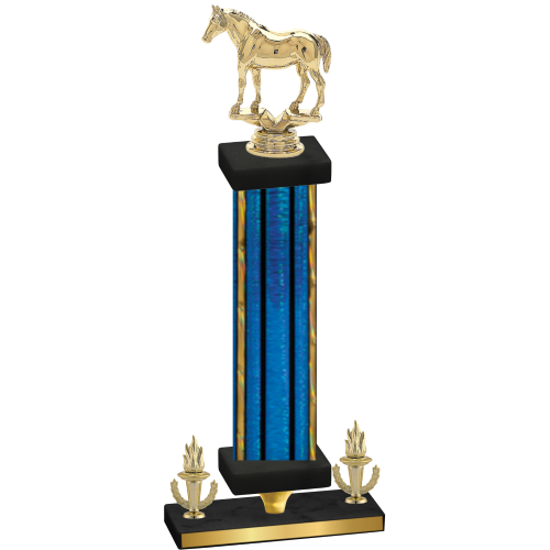 Premium Single Blue Glacier Victory Horses Trophy