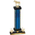 Premium Single Blue Glacier Third Place Horses Trophy
