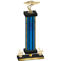 Premium Single Blue Glacier Third Place Cars Trophy