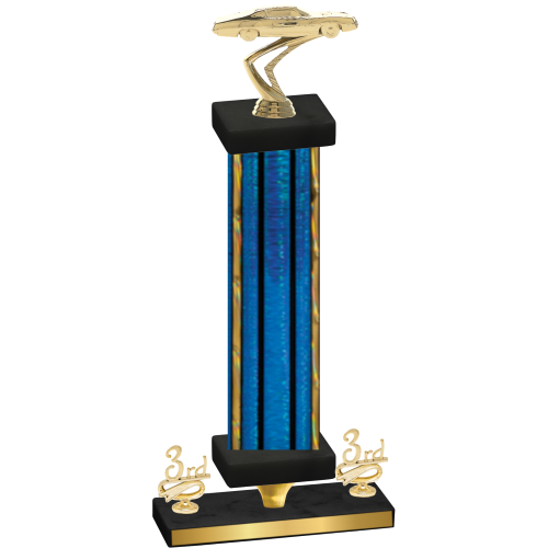 Premium Single Blue Glacier Third Place Cars Trophy