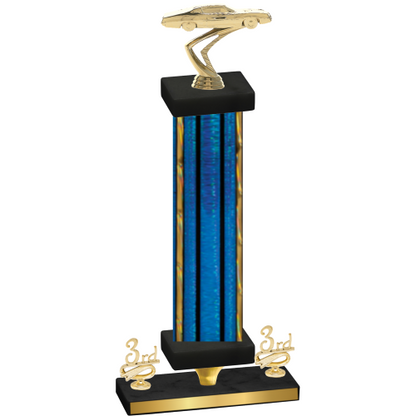 Premium Single Blue Glacier Third Place Cars Trophy