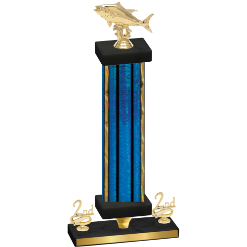 Premium Single Blue Glacier Second Place Fishing Trophy