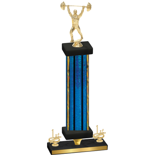 Premium Single Blue Glacier First Place Weights Trophy