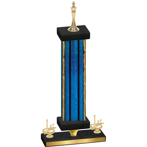 Premium Single Blue Glacier First Place Chess Trophy