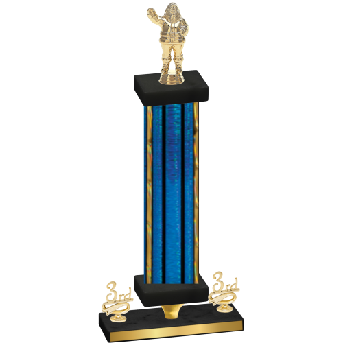 Premium Single Blue Glacier Third Place Holiday Trophy