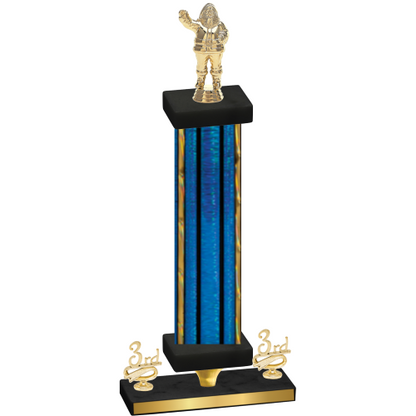 Premium Single Blue Glacier Third Place Holiday Trophy